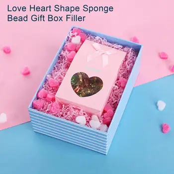 100Pcs Útil de Espuma de Esferas Romântico Decorativos Trazer cor-de-Forma de Coração de Amor Esponja Talão de Caixa de Presente de Enchimento