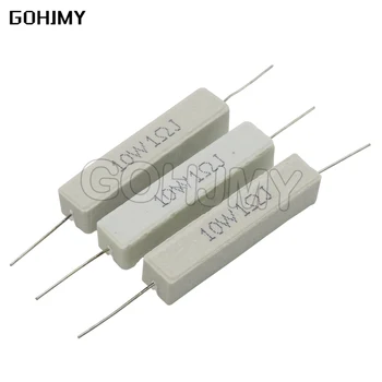 10PCS 10W Cimento resistência 0.1 ~ 10k ohm 0.33 R 1R 10R 100R 0.22 0.33 1 10 100 1K 10K ohm resistor de Cimento igmopnrq