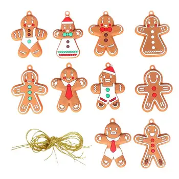 10pcs Natal Gingerbread Man Kawaii Pingente Para Árvore de Natal, de festas de Presentes de Natal Para Mulheres Meninas