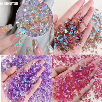 120pcs Mini Misto de Diamante da Arte do Prego Encantos Aurora de Cristal Transparente de Vidro Prego Strass Decoração DIY Acessórios Atacado