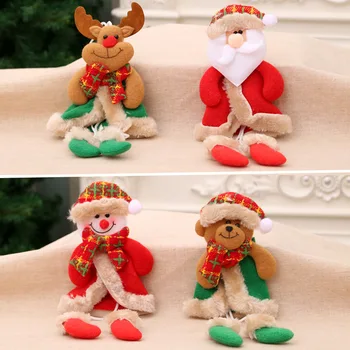 1pcs de Natal do Boneco de neve, Papai noel, Renas de Suspensão Boneca para o Natal Pingente de Árvore Meia Bola Bell Festa de Decoração