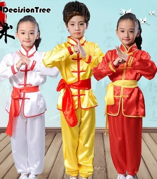 2023 crianças garoto chinês tradicional wushu tai chi uniforme de kungfu trajes de artes marciais conjuntos de desempenho terno para crianças