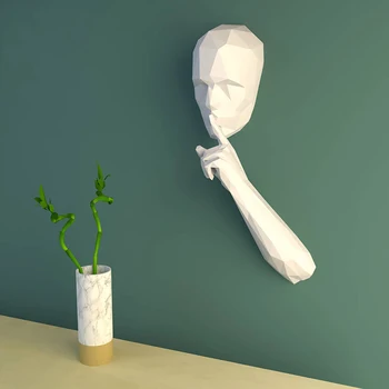 3D Modelo de Papel de parede do corredor manter a calma, o silêncio papercraft brinquedos decoração home 3d papel de papier decoração de quebra-Cabeças Eductional brinquedos de DIY