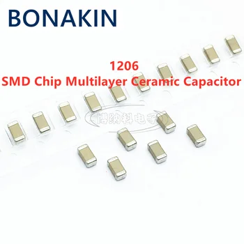 50PCS 1206 270NF 50V 100V 274K 10% X7R 3216 SMD Chip Capacitor Cerâmico Multilayer