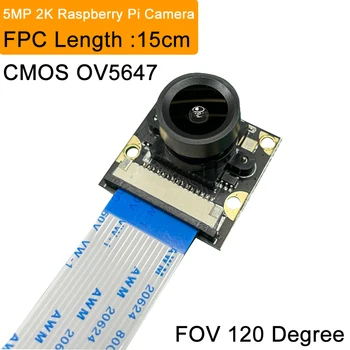5MP 2K Câmera de Grande Angular Moduel CMOS OV5647 Vista Aangle 120Degree de Alta Resolução para o Raspberry Pi Modelo de 4 B 3B+ 3B Zero 2 W 1.3