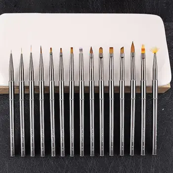 A Arte Do Prego Escova Útil Multifuncional De Metal Magnético Corpo Da Arte Do Prego Desenho Do Forro Prego Acessórios Para Nail Art Pen Prego Caneta