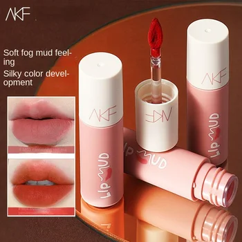 AKF Lip Glaze Clareamento Batom de Longa Duração Não Descamação da Non-Vara Copo de Matte Feminino Lip Gloss Cosméticos coreano Maquiagem