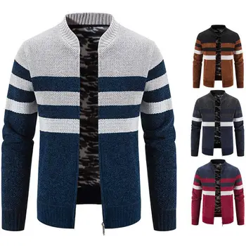 Alta Qualidade Suéter de Homens de Pelúcia Camisola Camisola de Outono Inverno Casaquinho de Beisebol Gola de Casaco de Homens é Superior Roupas YM1053