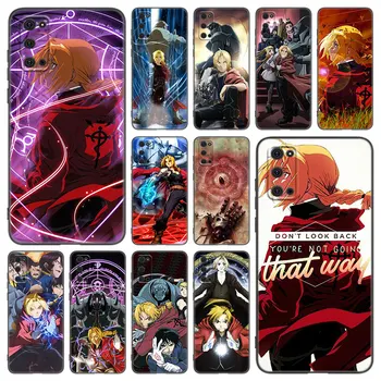 Anime Fullmetal Alchemist Caso de Telefone Para Samsung Galaxy S22 Pro S20 S21 Ultra FE S10 Lite S9 S8 Mais S10E 5G Macia Capa Preta