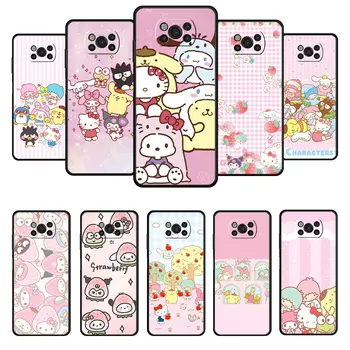 Cartoon de Morango Cabeça da Hello Kitty Família de Caso Para o Xiaomi Redmi Nota 11T 11 11 10 8 Pro 9 9S 8T 9T para Mi 10 8 9A 9C 10C K50