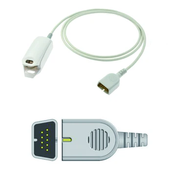 Compatível Nihon Kohden. DB9 Monitor de Paciente, Reutilizáveis SPO2 Prob Sensor de Oxímetro de Pulso Saturação de Oxigênio no Sangue de Monitoramento
