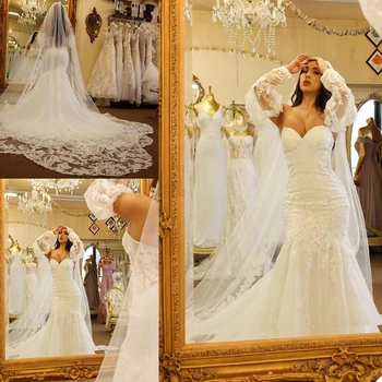 Muito Querida Apliques De Renda Do Vestido De Casamento Capela Train Mangas Compridas Sem Encosto Vestidos De Noiva Vestido De Noiva