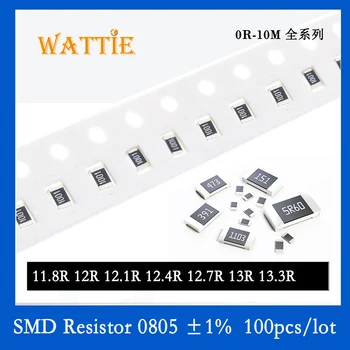 Resistor SMD 0805 1% 11.8 R 12R 12.1 R 12.4 R 12.7 R 13 13.3 R 100PCS/monte chip resistores de 1/8W 2.0 mm*1,2 mm