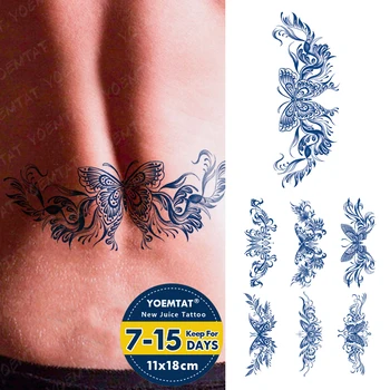 Semi-Permanente Borboleta, Mariposa Flor Impermeável Tatuagem Temporária Adesivos De Tinta Duração De Tattoos Da Arte Do Corpo Falso De Volta Tatoo Mulheres Homens