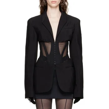 Senso De Moda Laço Exclusivo Irregular Casual Blazer Jaqueta De Terno Senhoras Blazers Para As Mulheres