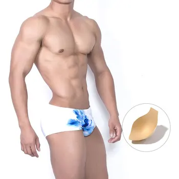 Sexy apertada Homens de Tinta Chinês Homens de Sunga Com a copa Troncos de Natação Para o Banho de Impressão E Tingimento de roupa de Banho de Homem roupas de banho